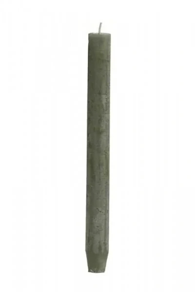 Stolní svíčka rustikální zelená 25,5 cm