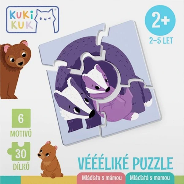 KukiKuk - Véééliké puzzle Mláďata s mámou