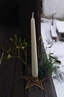 Stolní svíčka kónická smetanová 24 cm
