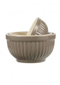 Keramická mini miska Mynte Milky Brown - set 3 misek