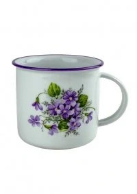 Porcelánový hrnek - fialky 380 ml