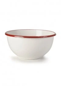 Smaltovaná miska s červenou 16 cm